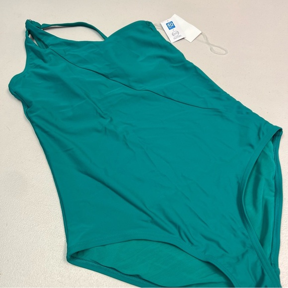 Lands' End Teal Women Swim One Piece - Picture 1 of 7